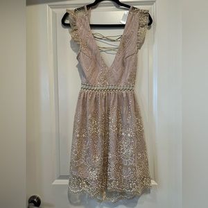 Dusty pink Hello Molly embellished dress size XS